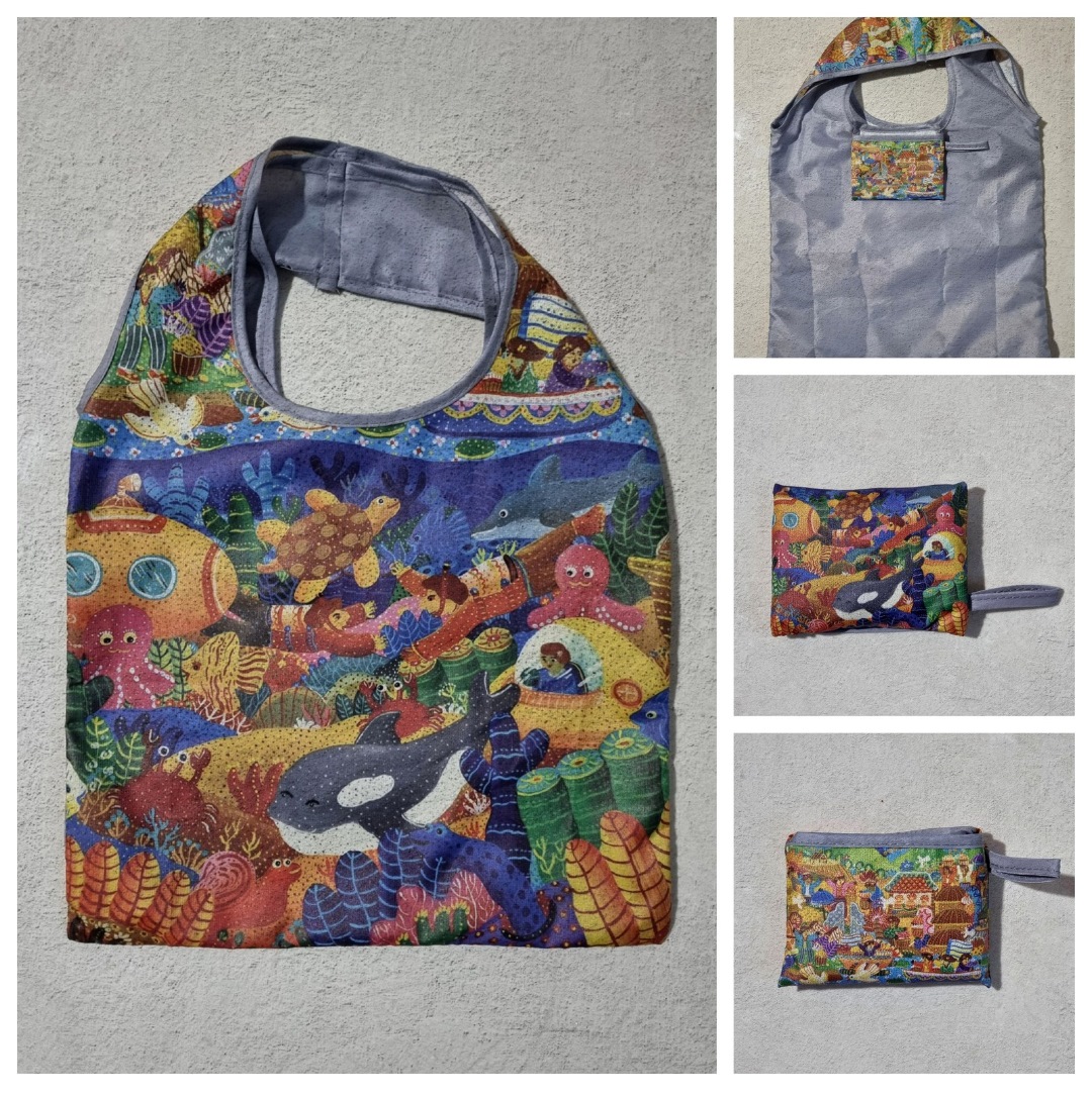 tas belanja atau tas bekal yang dapat dilipat. sangat ringan dan tahan air. ukuran terbuka 56cm x 44cm. ukuran terlipat 12cm x 10.3cm  preview